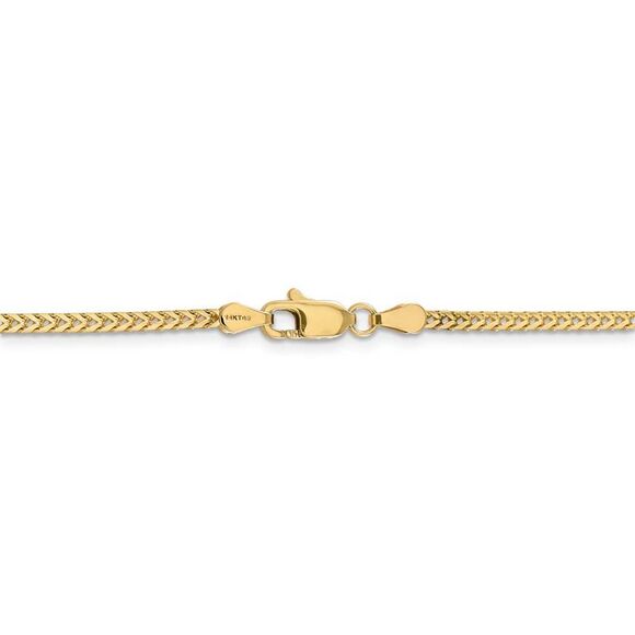 2mm, 14k Yellow Gold, Solid Franco Chain Necklace, 24 Inch - Picture 4 of 8
